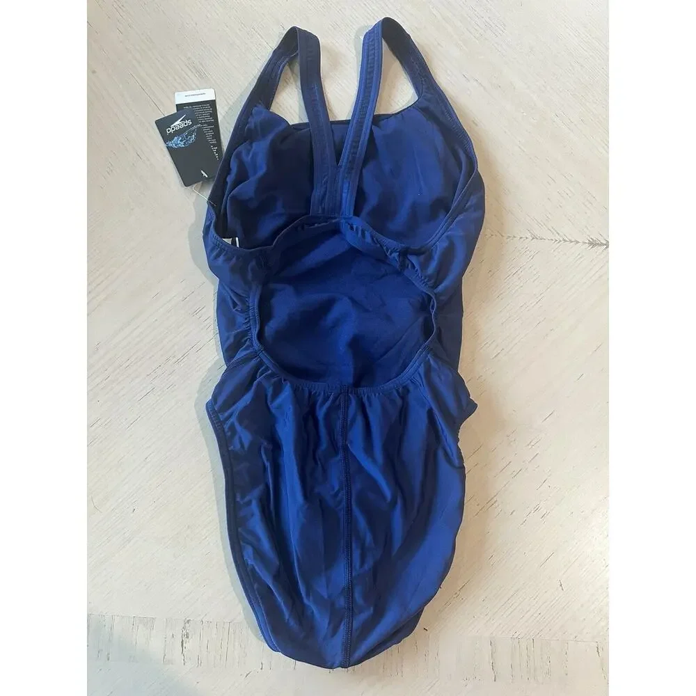 Speedo Girls One Piece Swimsuit Size 12/38 Team Navy*